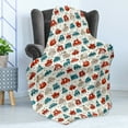 thumbnail image 4 of Cars Soft Flannel Fleece Blanket, Cheerful Baby Boy Play Things in Kids Doodle Style with Many Different Vehicles, Cozy Plush for Indoor and Outdoor Use, 50" x 60", Teal Scarlet Tan, by Ambesonne, 4 of 5