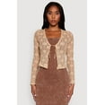 thumbnail image 2 of Womens Haute Monde Floral Lace Tie Front Cardigan, 2 of 5