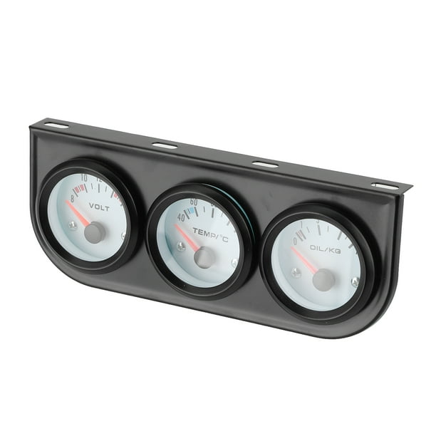 Kit De 3 Calibres De 52mm Para Coche - Temperatura Agua, Voltaje Y Presión De Aceite | Cromados