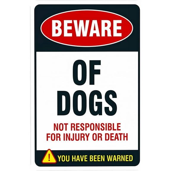 Beware of Dogs 8"x12" Warning Sign, Security Safety Metal Sign, Vintage Caution Poster, Business Office Home Street Road Wall Decor