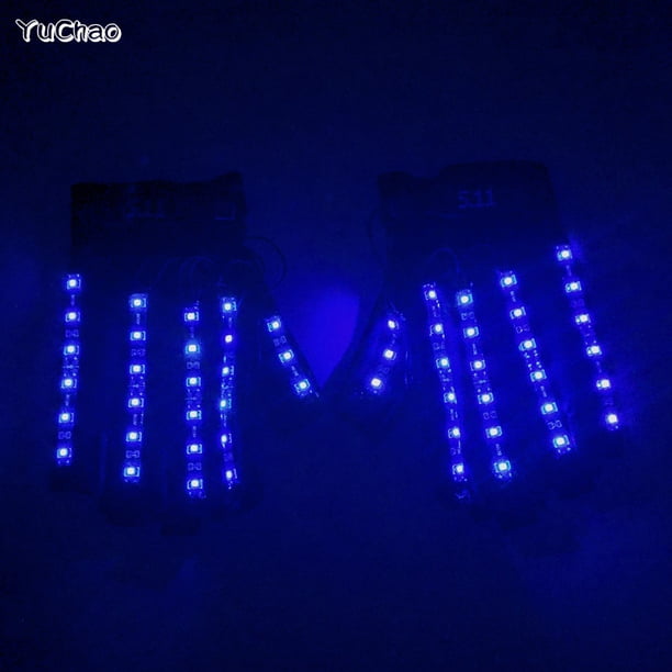 Guantes brillantes LED para decoración de discoteca, guantes luminosos de neón, luces fluorescentes para fiestas, accesorios para actuación en escenario, recién llegado