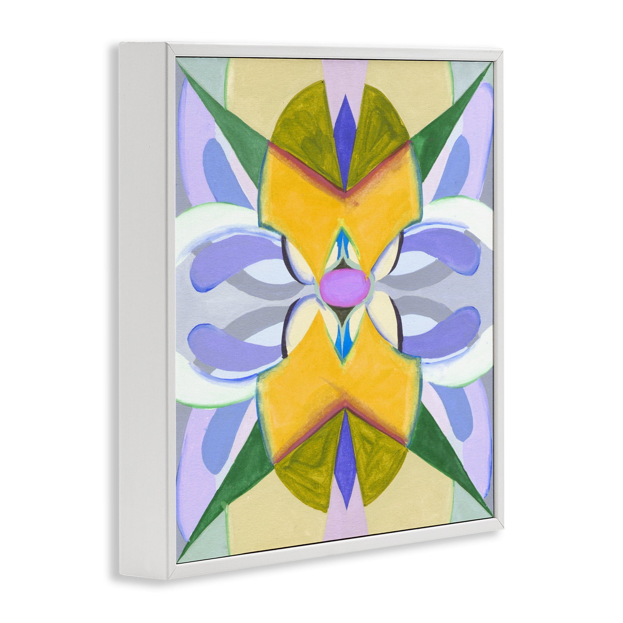 Stupell Industries Revival Kaleidoscope Symmetry White Framed Giclee Art, design by Melissa Wang