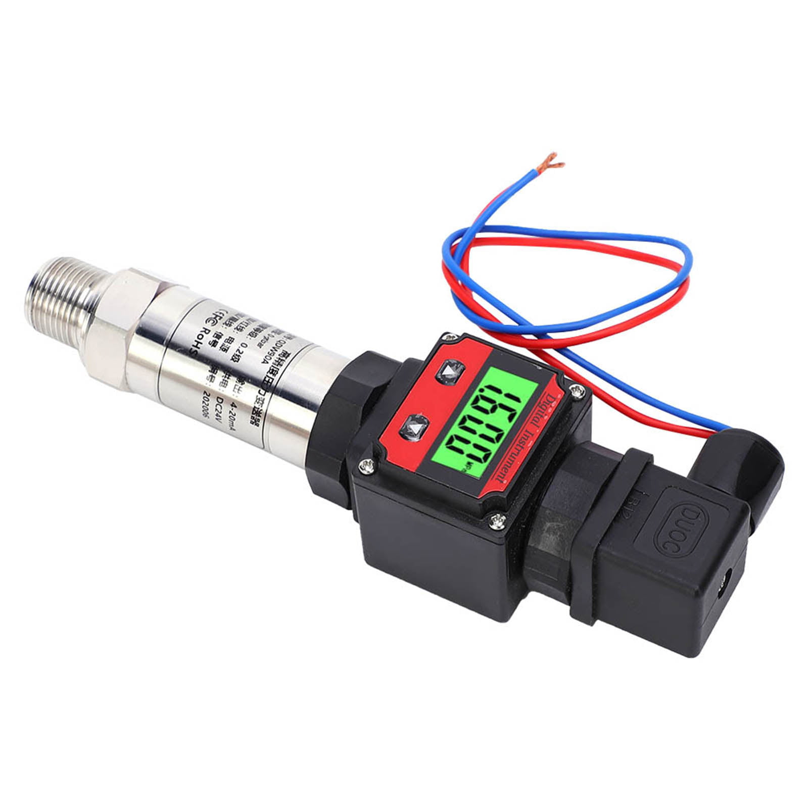 0-700Kpa with Digital LED Display Pressure Transmitter 24V DC 4‑20mA Compatibility Pressure Sensor Measuring Hydraulic for Measuring Oil Pressure 