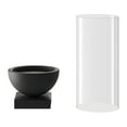 thumbnail image 5 of Danya B. Modern Black Metal Bold Pedestal and Glass Pillar Hurricane Candle Holder (Small), 5 of 11