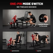 Mikolo NOVA™ Leg Extension and Curl Machine, Adjustable Leg Curl Machine for Home Gym, Seated Leg Extension and Lying Leg URL Machine, Leg Workout Equipment with 160lb Weight Plates