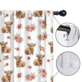 thumbnail image 4 of Blackout Kids Curtains,White Highland Cow Flower Pattern Childrens Insulated Curtains Set Of 2,Bedroom Essentials,Toddler Room Decor 42"x84", 4 of 5