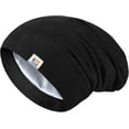 thumbnail image 1 of Gorro de seda para dormir para cabello rizado, gorro de satén con forro antiencrespamiento y ajuste regulable., 1 of 5