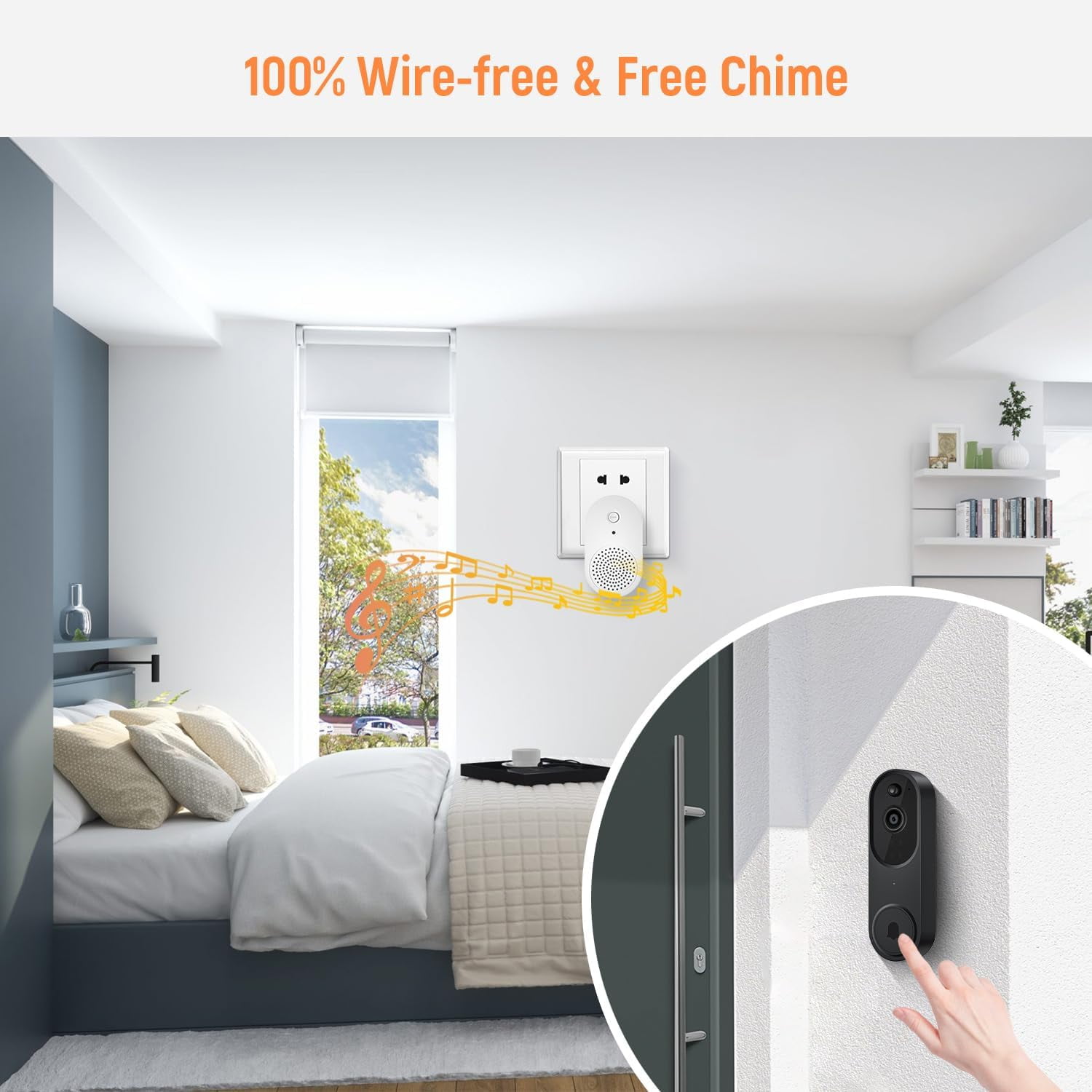LUCKWOLF Video Doorbell 1080P Camera Wireless with Chime Ringer