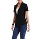 thumbnail image 4 of Blazer para mujer INSPIRE CHIC con solapa de muesca, mangas cortas, un botón, chaquetas de traje para el trabajo, 2XL, negro, 4 of 6