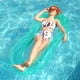 thumbnail image 4 of Fila Flotante Inflable Fila flotante inflable plegable para piscina, cama flotante para agua, tumbona (onda verde), 4 of 6