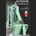 thumbnail image 4 of TJS for iPhone 14 Pro Case, 6.1 inch, with Belt Clip Holster and Tempered Glass, Heavy Duty Military Grade Drop Protection Hard Phone Case with 360° Rotating Kickstand Clip (OD Green), 4 of 12
