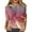 Hot Pink-B, variant on Plus Size Womens Clothes Women's Casual 3/4 Sleeve Printed Round Neck Blouses Buttoned Basic Tunic T-Shirts Tops White