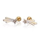 thumbnail image 5 of Aretes de oro 14k GIALLO Broquel GIALLO COLLECTION cometas de oro amarillo oro blanco y circonias, 5 of 5