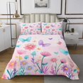 thumbnail image 1 of Erosebridal Cartoon Botanical Coverlet Set Queen,Kawaii Butterfly Bedding Set,Fariy Tale Princess Bedspread Sets Queen Size,Microfiber Bedroom Decor,3pcs, 1 of 6