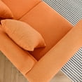 thumbnail image 4 of Holaki 3+2 Seat Oversized Teddy Fabric Sectional Sofa Set, Living Room Deep Seating Sofa with 5 Pillows and Gold Mental Feet for Living Room, Orange, 4 of 7