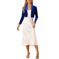 thumbnail image 2 of INSPIRE CHIC Boléros en Velours pour Femmes à Manches Longues, Cardigan Ouvert, Veste Boléro Courte, m Bleu Royal, 2 of 6