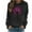Black, variant on Womens Valentine Sweatshirt Heart Fleece Crewneck No Hood Long Sleeve Pullover Tops Stylish Jumper XL