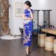 thumbnail image 1 of ALSLIAO - Vestido tradicional chino cheongsam para mujer, por encima de la rodilla, con abertura, azul real, talla XL, 1 of 8
