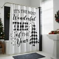 thumbnail image 4 of Plaid Christmas Tree Bathroom Shower Curtain It's The Most Wonderful Time of The Year Waterproof Washable Shower Curtains for Bathtub Bath Decor with Grommets and Hook 54 X 78 Inch, 4 of 8