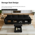 thumbnail image 3 of HONBAY Canapé Sectionnel Moderne en Velours avec Sièges de Rangement, Sofa en L, Noir, 3 of 5