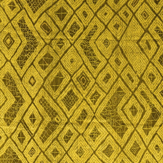 Ahgly Company Indoor Square Abstract Yellow Modern Area Rugs, 3' Square