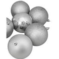 thumbnail image 3 of Northlight 12ct Shatterproof 4-Finish Silver Splendor Christmas Ball Ornaments 4" (100mm), 3 of 4