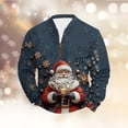 thumbnail image 3 of Birdeem Men's Christmas Sweater: Zipper Top, Thick Thread Half High Collar, 3 of 5