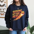 thumbnail image 4 of EcoLoom Serving Up Some Heat Pickleball Long Sleeve Unisex Midweight Crewneck Sweatshirt, 4 of 4