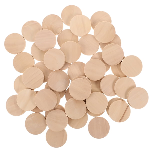 50 rodajas de madera natural sin tratar, discos redondos de madera para manualidades, pintura y decoración del hogar.