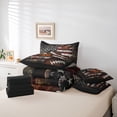 thumbnail image 6 of meiyoeat Boys Football Games 7 Pieces Full Size Bedding Sets For Kids,Vintage American Flag Pattern Full Size Bed in a Bag For Boys,Black Reversible, 6 of 7