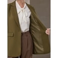 thumbnail image 4 of DARING DIVA Women's Open Front Long Sleeve Work Suit Jacket Blazer with Pockets M Brown, 4 of 6
