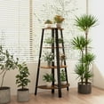 thumbnail image 6 of Costway 4-Tier Corner Shelf Metal Storage Rack Domestic Bookcase Display Stand WoodBlack, 6 of 10