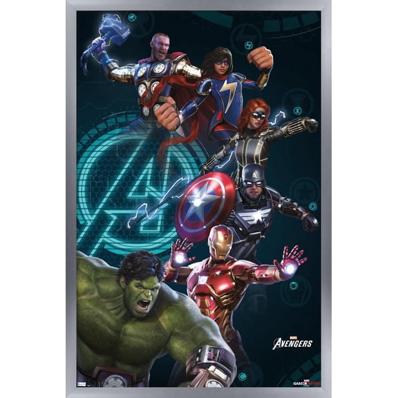 Marvel's Avengers - Group Wall Poster, 22.375" x 34" Framed