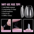 thumbnail image 2 of SINBEE Short Coffin Nail Tips Soft Gel Acrylic Nails Tips 240pcs Half Matte Full Cover Pre-shape False Gel x Nail Tips for Nail Extension Home DIY Nail Salon 12 Sizes Press on Clear Coffin Nail Tips, 2 of 7