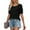 Black, variant on SwiftWear Women's Puff Sleeve T-Shirt Crew Neck Loose Fit Short Sleeve Top Casual Blouse Summer Basic Tee​ Light Blue