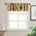 thumbnail image 5 of Coffee Kitchen Valances for Windows,Orange Vintage Plaid Coffee Theme Ambiance Farmhouse Style Print Window Treatment Valance Rod Pocket Short Curtain for Living Room Cafe Office 54x18inch, 5 of 6