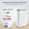 thumbnail image 3 of Amdohai Thermal Printing Label Paper Barcode Price Size Name Blank Labels Waterproof Tear Resistant 12*40mm 160pcs/roll for Home Organizer Supermarket Store Catering, 3 of 7