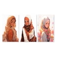 thumbnail image 2 of Designart "Lovely Muslim Princess Portrait VI" Religious Woman Wall Art Set Of 3 - Glam Brown Canvas Set For Living Room Decor, 2 of 6