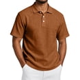 thumbnail image 3 of Hearthz Mens Big and Tall Polo Shirts Moisture Wicking Men Short Sleeve Shirt Casual Summer Shirt Soft Breathable Golf Polos for Men Brown L, 3 of 9