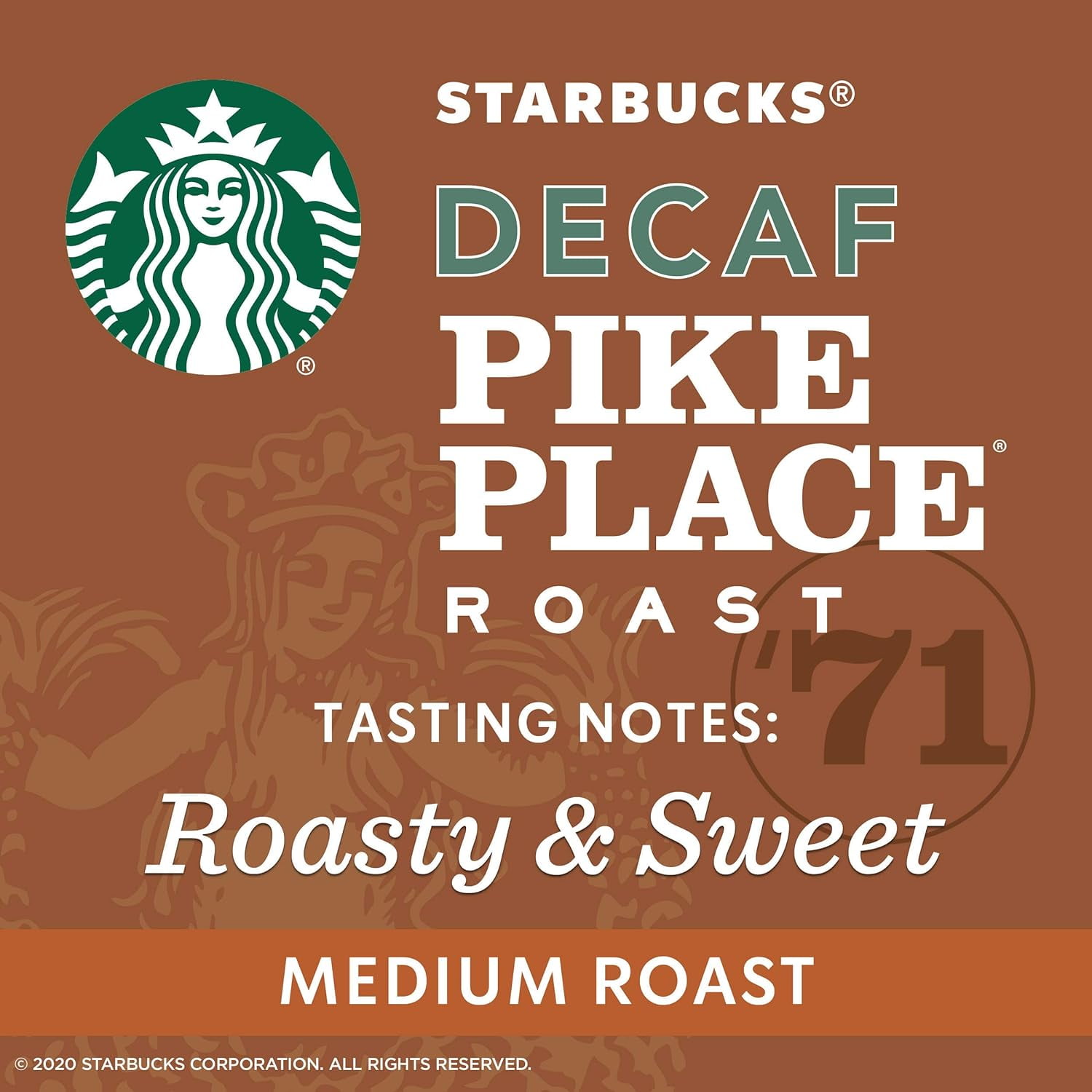 Starbucks Ground Coffee Decaf Medium Roast Pike Place Roast - 12 oz Pack of 2