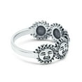 thumbnail image 2 of Sun Face Thumb Band Ring Sun Face Shape Ring 925 Sterling Silver Size 7, 2 of 6