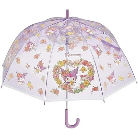 Sanrio Kuromi Cute Kawaii Transparent Fashionable Dome-Shaped Vinyl Stick Umbrella