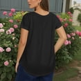 thumbnail image 3 of TQWQT Plus Size T Shirts for Women Loose Fit Sexy Tunics V Neck Criss Cross Short Sleeve Basic Plain T-Shirt Summer Casual Tunics Blouses Black XL, 3 of 4