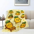 thumbnail image 5 of Pineapple Blanket Yellow Pineapple Throw Blanket Tropical Fruit Soft Cozy Fleece Fuzzy Stuffed Plush Flannel Gifts for Girls Women Boys Kids Adults 50"X60", 5 of 8