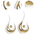 thumbnail image 6 of kowaku 2 Pieces Abstract Art Statue Artwork Fine Workmanship Home Decoration Resin Figurine Modern Sculpture for Coffee Table Office white golden, 6 of 9