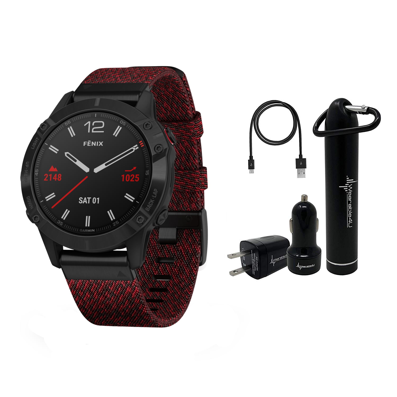Garmin Fenix 6 Pro Sapphire Smart Watches Black DLC with Wearable4U Power  Pack Bundle