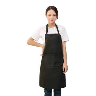 Clearance Under $1 Boovnll Aprons For Women with Pockets Thicken Oxford Cloth Hang-Neck Cooking Apron with 2 Pockets Adjustable Solid Color Water & Oil Suit Cooking Cleaning Outdoor Barbecue Aprons