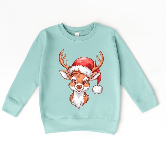 Cute Reindeer Head - Toddler Graphic Sweatshirt