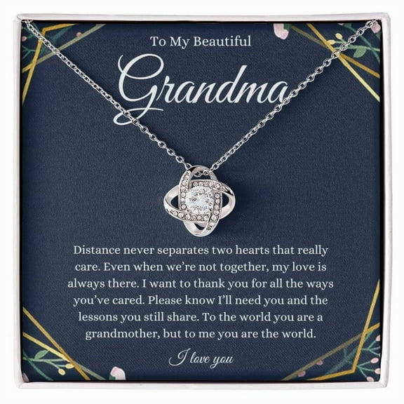 To My Beautiful Grandma Love Knot Necklace Standard Box