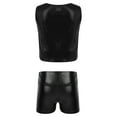 thumbnail image 2 of iEFiEL Kids Girls 2-Piece Activewear Modern Dance Sports Outfit Racer Back Vest Tops with Shorts Gym Suit Black 10, 2 of 7